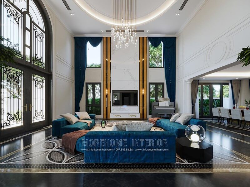Mẫu thiết kế nội thất phòng khách biệt thự Hải Phòng đẹp thiết kế biệt thự