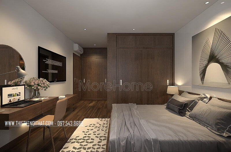 Sự phối hợp khoa học về không gian, phối hợp về màu sắc hài hòa hợp phong thủy, thiết kế tinh tế tới từng đường nét khiến không gian phòng trở nên thật ấn tượng