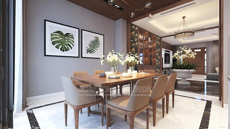 Bàn ăn gỗ óc chó nguyên khối cao cấp với đường vân đẹp mắt, sắc trầm độc đáo đang trở thành xu hướng thiết kế phòng ăn ấn tượng nhất hiện nay.