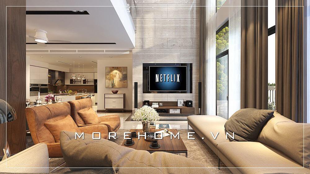 Đá ốp tường trang trí, điểm nhấn ấn tượng cho phòng khách hiện đại như chung cư, biệt thự, nhà phố.