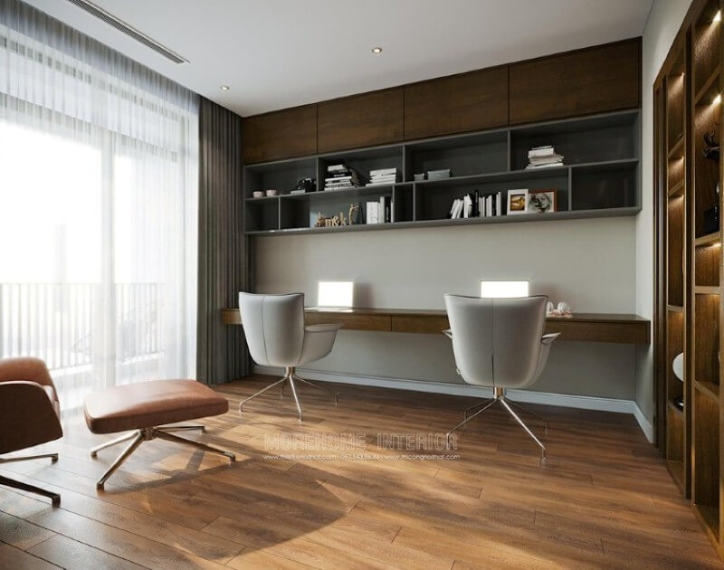 Mẫu kệ để đồ bằng gỗ đẹp ấn tượng với ý tưởng thiết kế theo phong cách hiện đại. Thiết kế nội thất