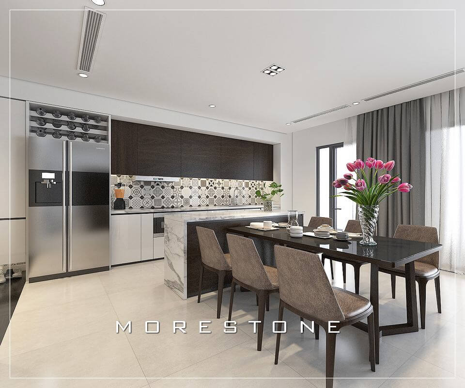 Gợi ý những mẫu thiết kế không gian bếp sang trọng mà không kém phần hiện đại Nội thất phòng bếp căn hộ hiện đại