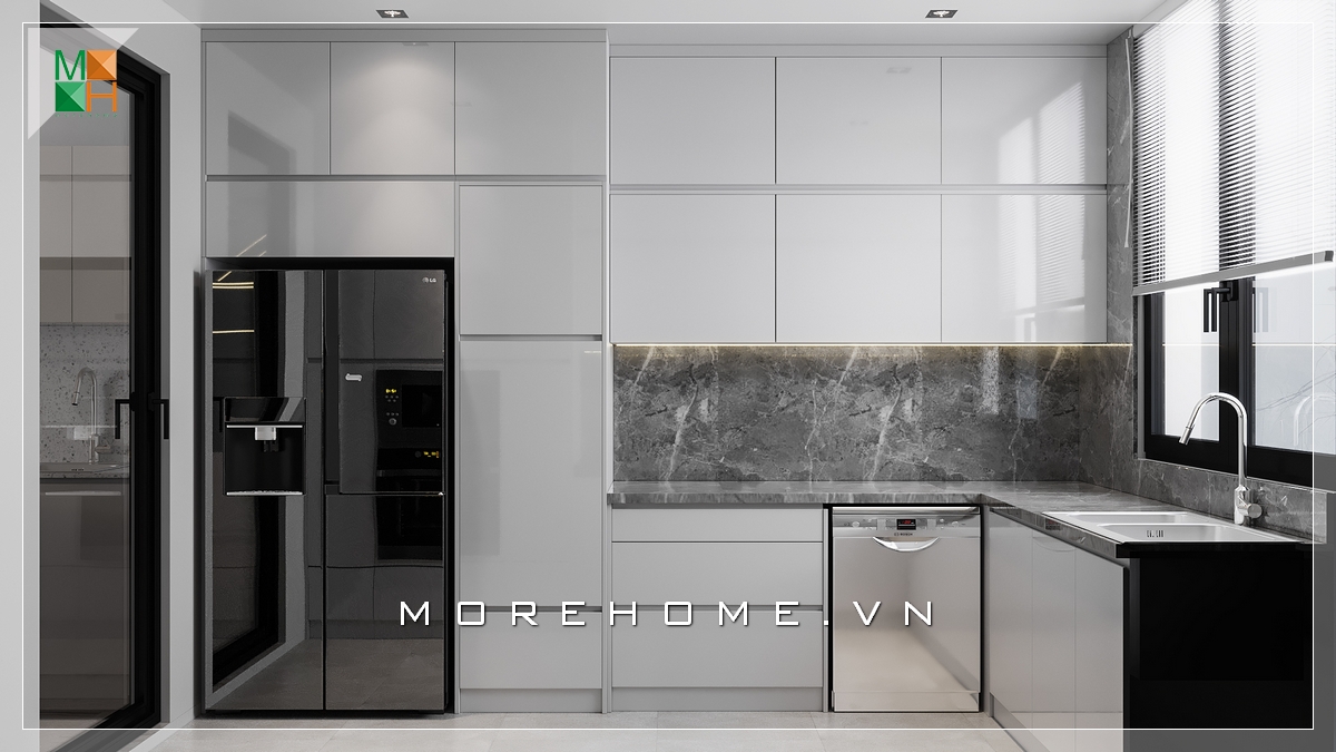 Mẫu thiết kế phòng bếp hiện đại cho chung cư, nhà phố Nội thất phòng bếp căn hộ hiện đại